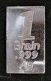 1 Grain .999 Silver Bar